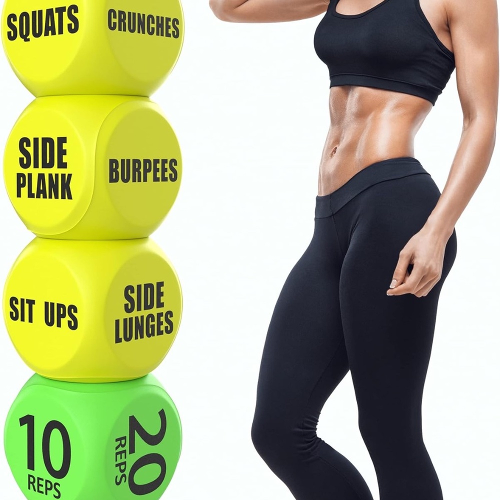 Skywin Workout Exercise Dice or Solo or Group Classes 6-Sided Foam Dice - Yellow